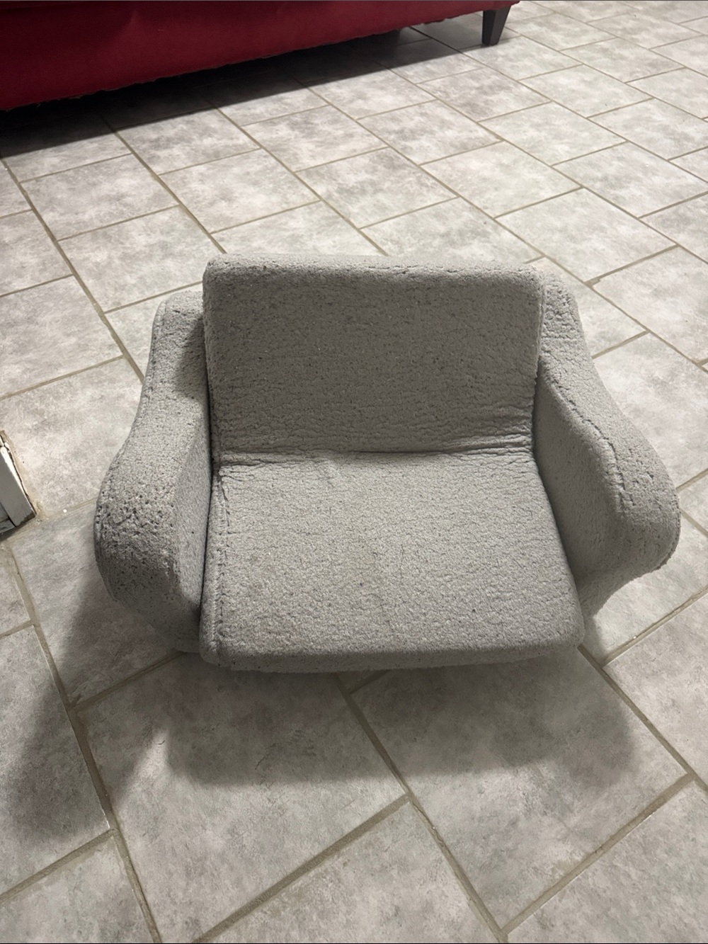 Plush Light Gray Kids Armchair